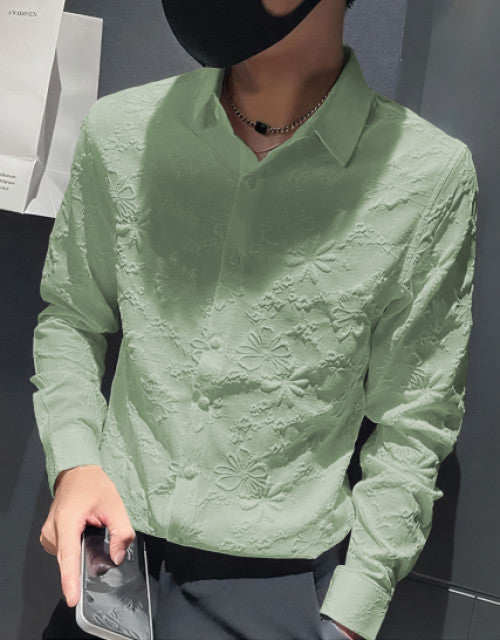 Men Regular Fit Solid Spread Collar Casual Shirt