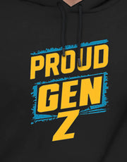 Mens GenZ Model Full Sleeve Hooded T-shirt / Black